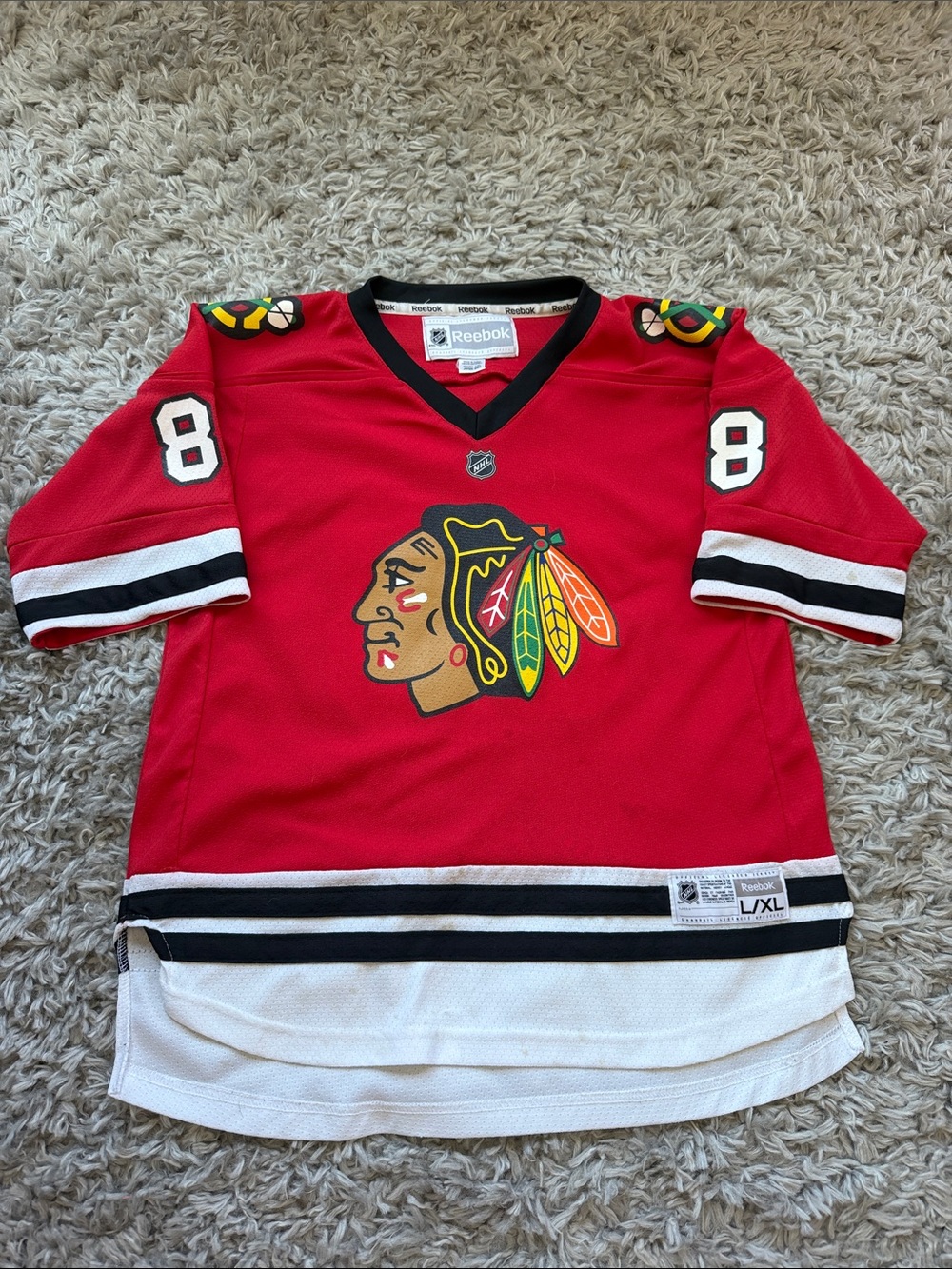 Patrick Kane Vintage Youth Reebok Short Sleeve Chicago Blackhawks Jersey